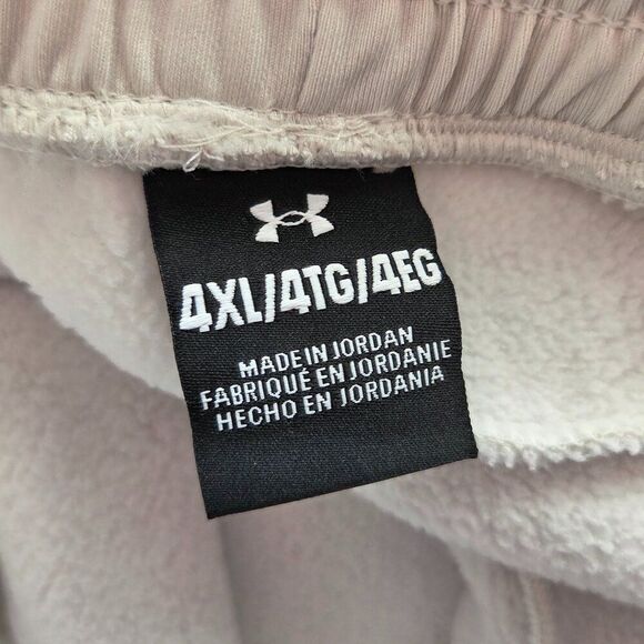 Under Armour Fleece Pro Taper Jogger Sweatpants Mens Size 4XL Cream NEW Zippers - Picture 9 of 11